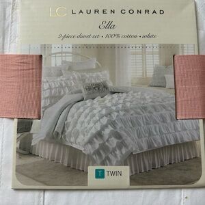 Lauren Conrad 100% cotton duvet set, with duvet and pillow sham, NEW